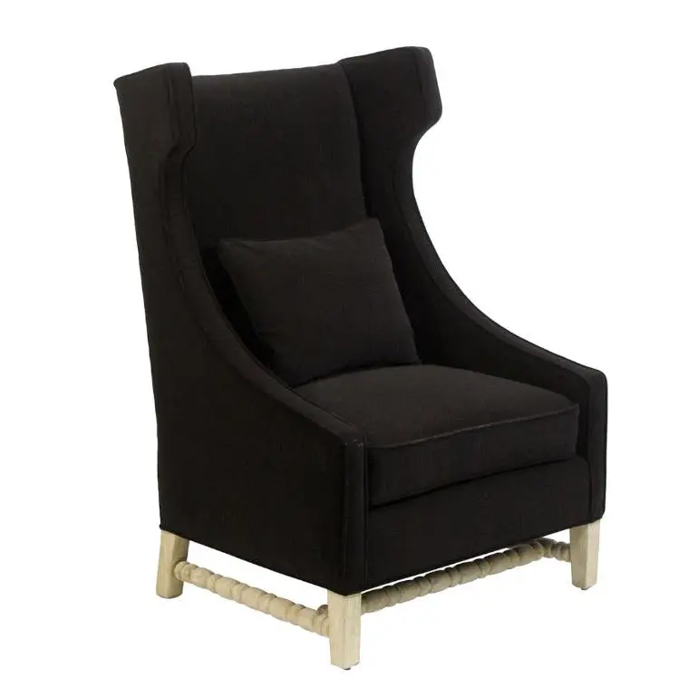 Beverly Sleek Black Fabric Occasional Chair 1