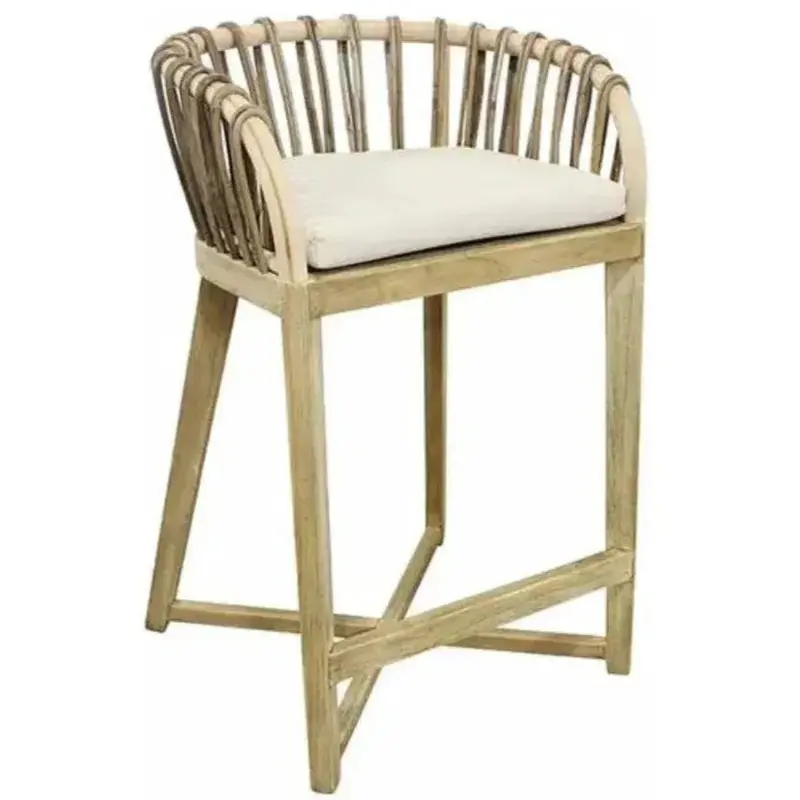 Binah Teak Wood Counter Stool – Indoor-Outdoor Bar Seat 1