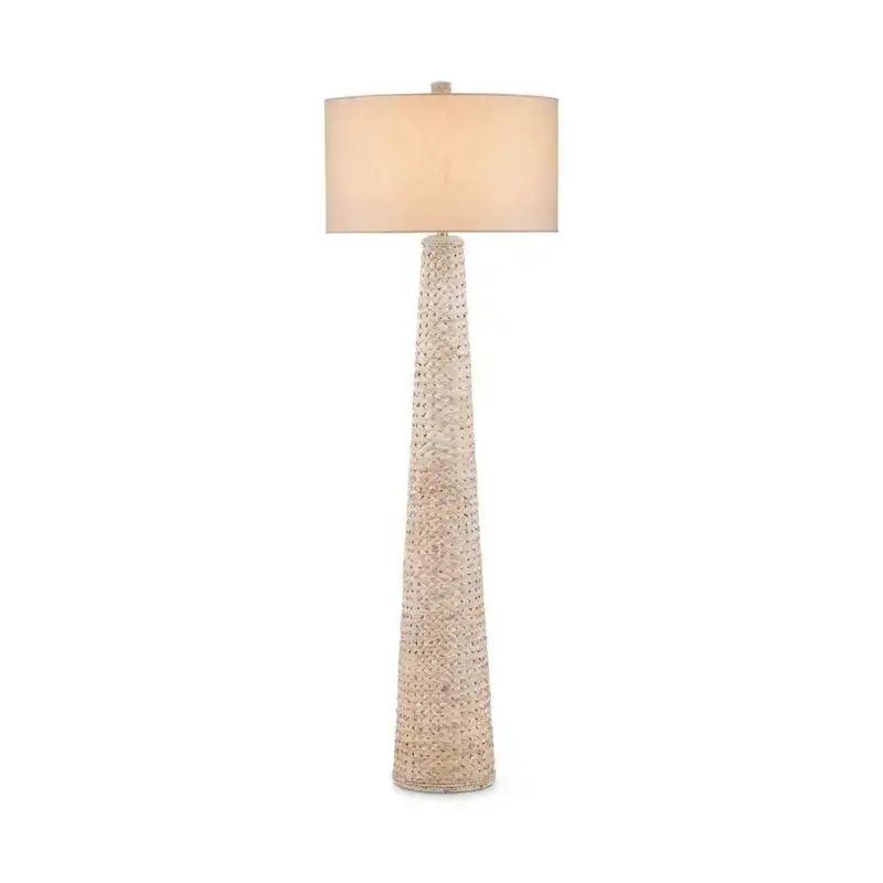 Birdsong Whitewash Wood Floor Lamp – Rustic Natural Texture Finish 1
