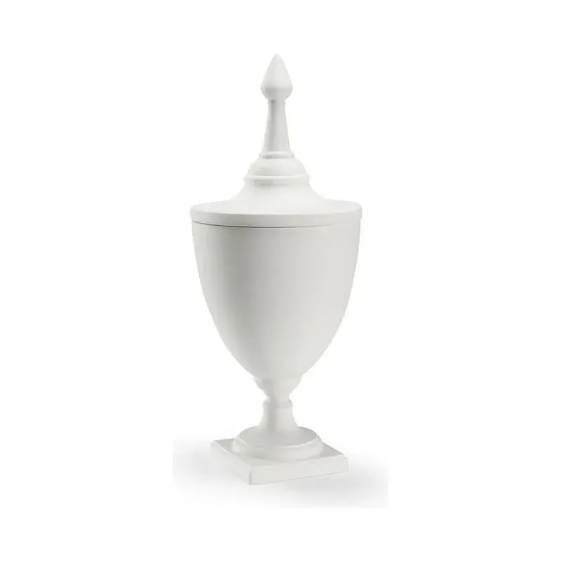 Bisque-Finish White Ceramic Urn 1