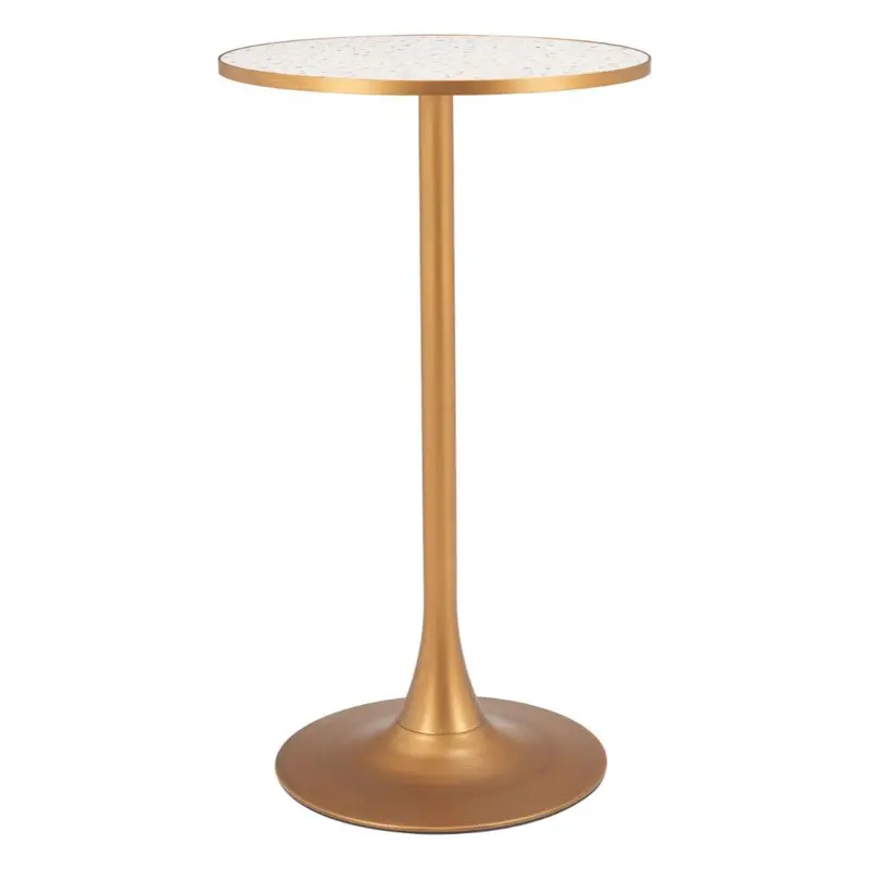 Bite Round Bar Table With Industrial Steel Base 1