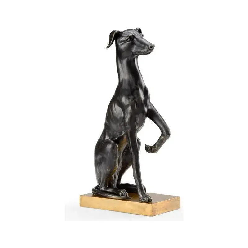 Black Greyhound Resin Sculpture – Modern Animal Accent 1