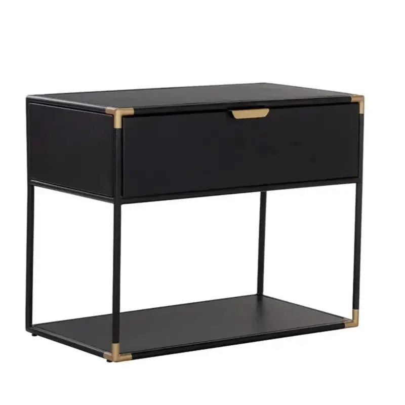 Black Iron Doone Nightstand With Minimalist Design 1