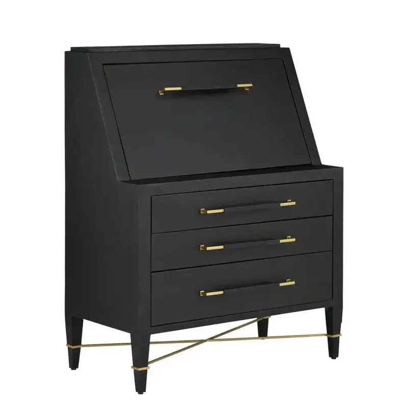 Black Secretary Desk In Verona Style 1