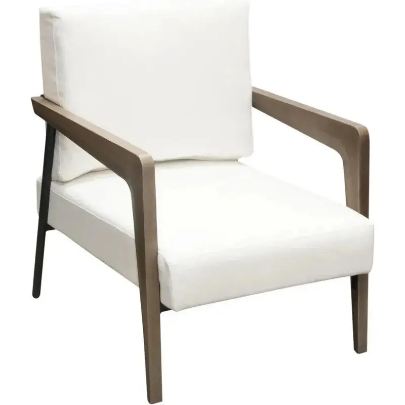 Blair Contemporary Accent Chair In White Fabric 1