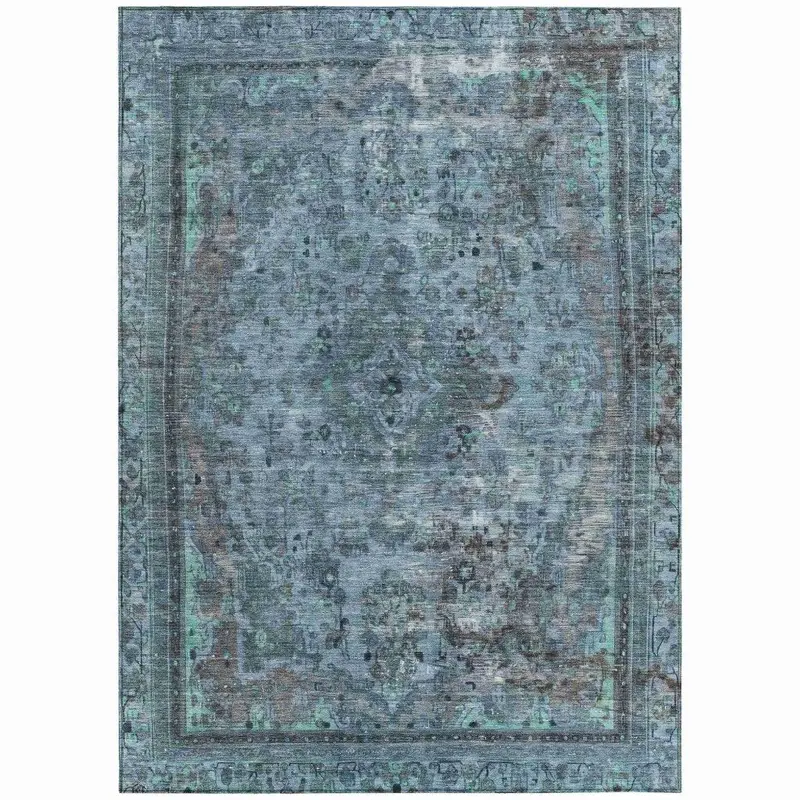 Blazura Blue All-Weather Area Rug – Quick-Drying, Machine-Washable Floor Cover 2