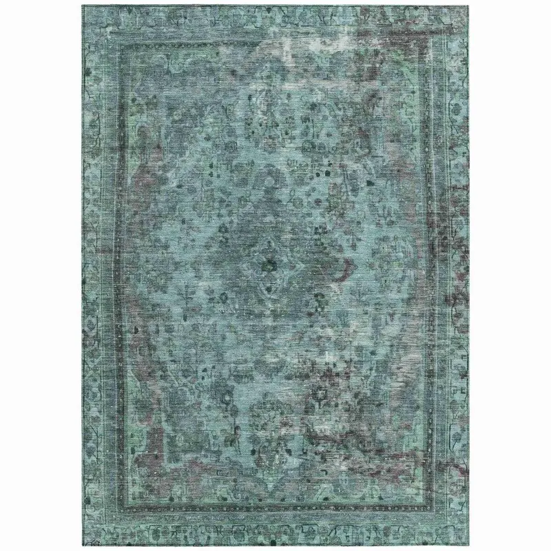 Blazura Teal Outdoor Rug – Modern Washable Floor Cover For Balconies And Kitchens 2