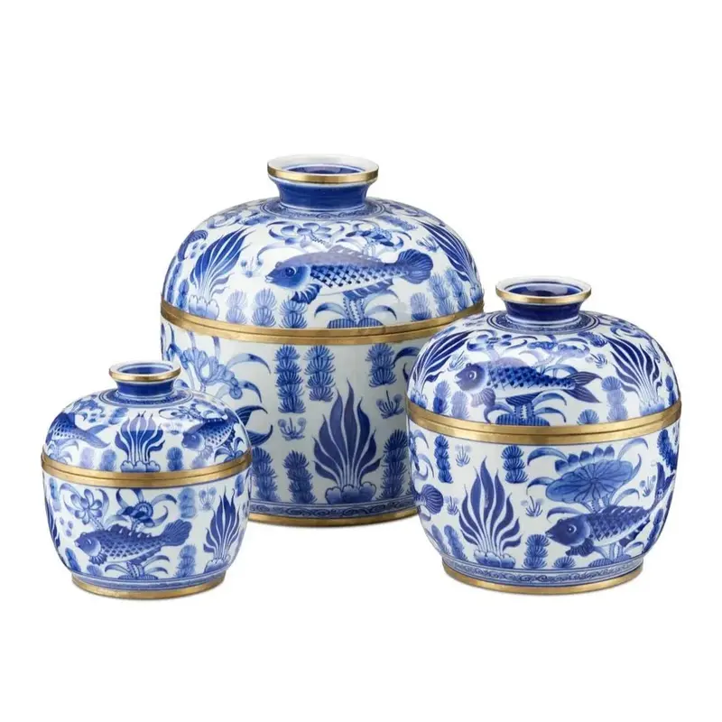 Blue-And-White Porcelain Rice Tureen Collection (3-Piece Set) 1