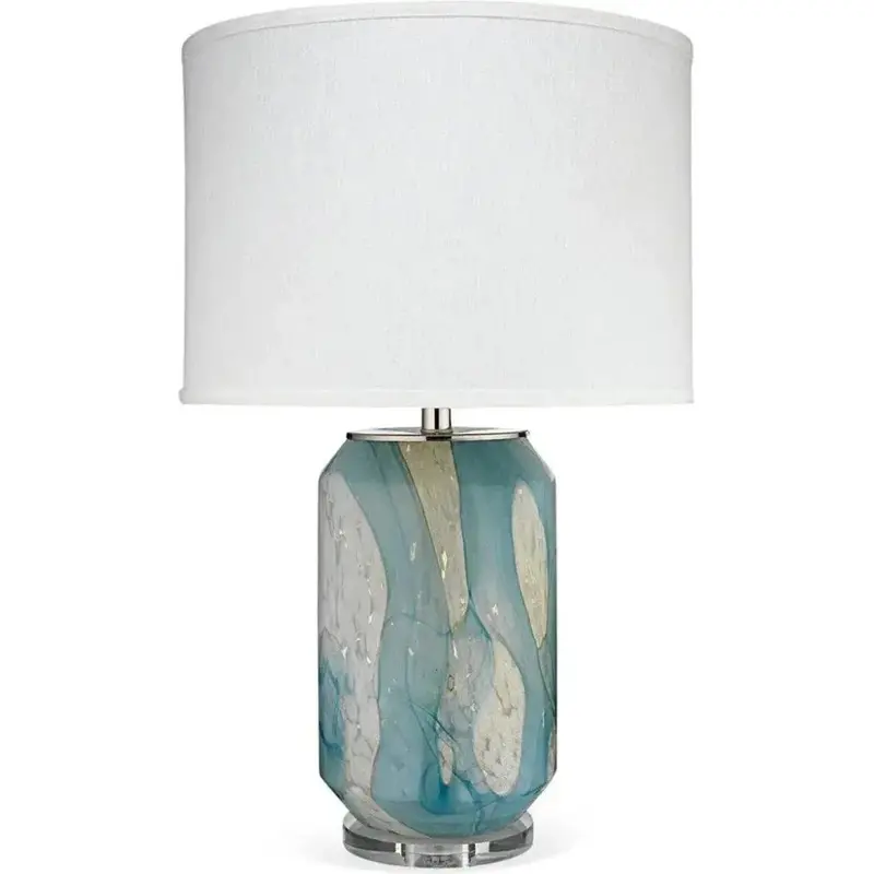 Blue Glass Acrylic Helen Table Lamp – Luminous Coastal Modernism 1