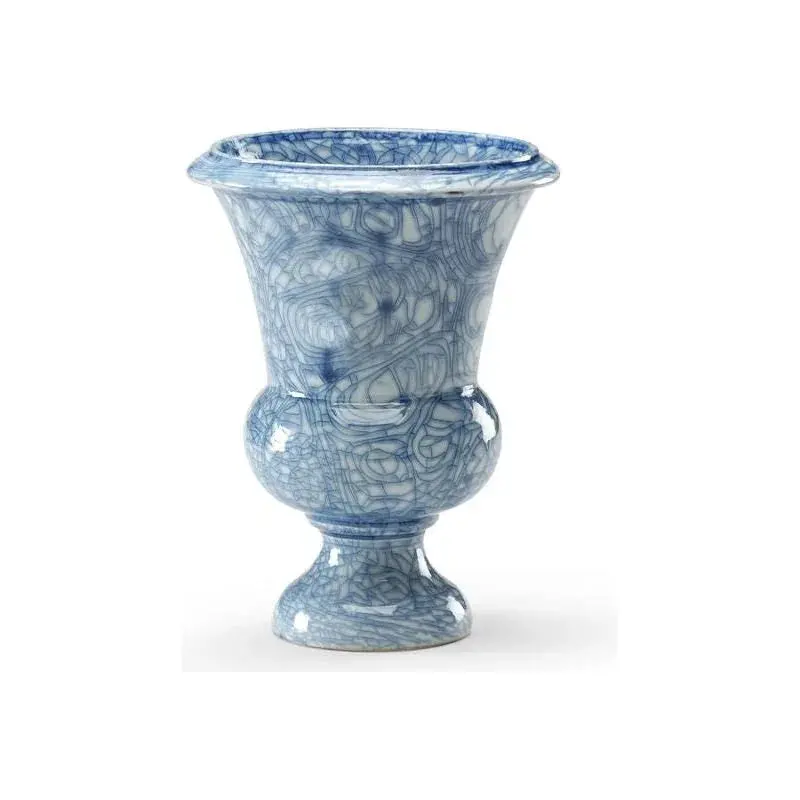 Blue-Glazed Footed Porcelain Vase – Classic Silhouette 1