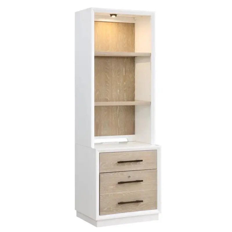 Boca Grande Three-Drawer File Cabinet With Hutch Top 1