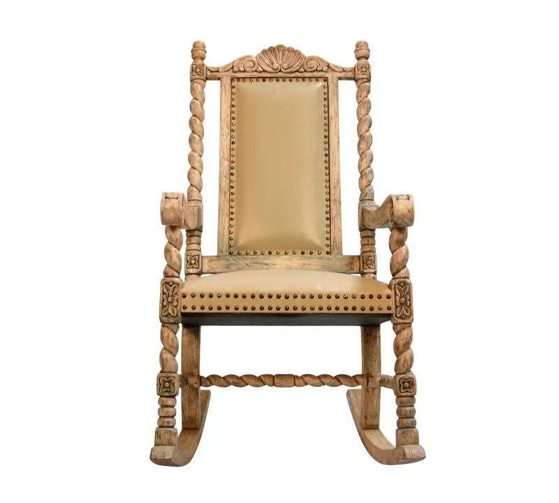 Bodega Top-Grain Leather Rocking Lounge Chair 1