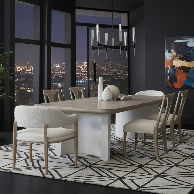 Bodhi Extendable Dining Table (84"–104") With Mixed-Style Chairs – 5-Piece Set 1