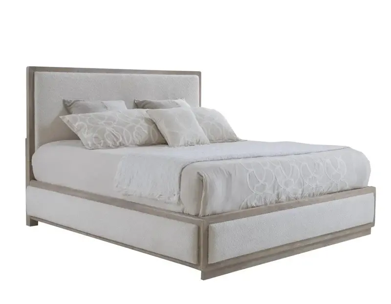 Bodhi Ivory Textured Upholstered Bed With Performance Fabric 1