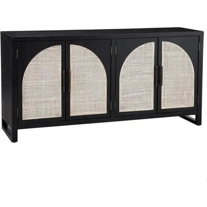 Boho-Inspired Coastal Two-Tone Wooden Credenza 1