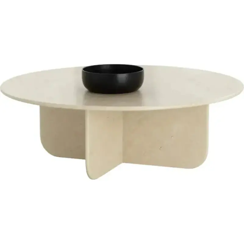 Bonita Round Coffee Table With Luxe Natural Marble Top 1