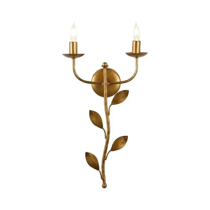 Botanical Leaf Iron Wall Sconce 1