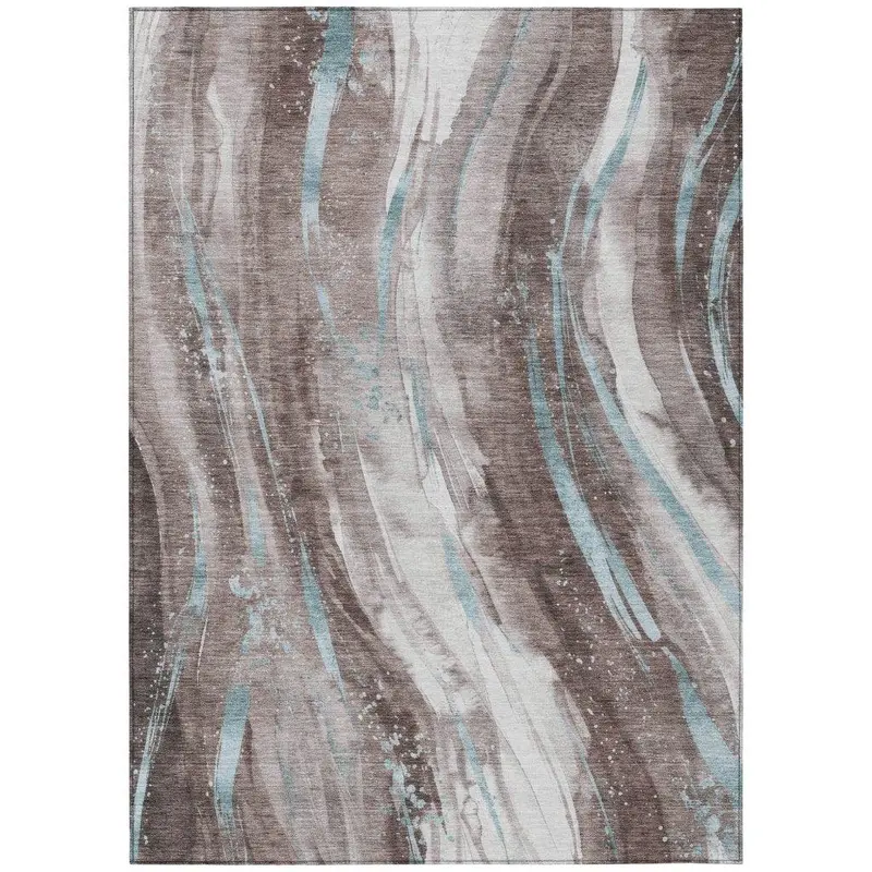 Braeon Brown Patio & Living Room Rug – Durable, Washable & Lightweight 2