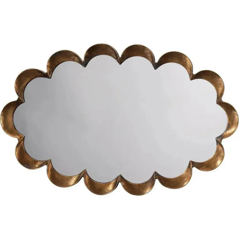 Brass Scalloped Edge Reversible Wall Mirror 1