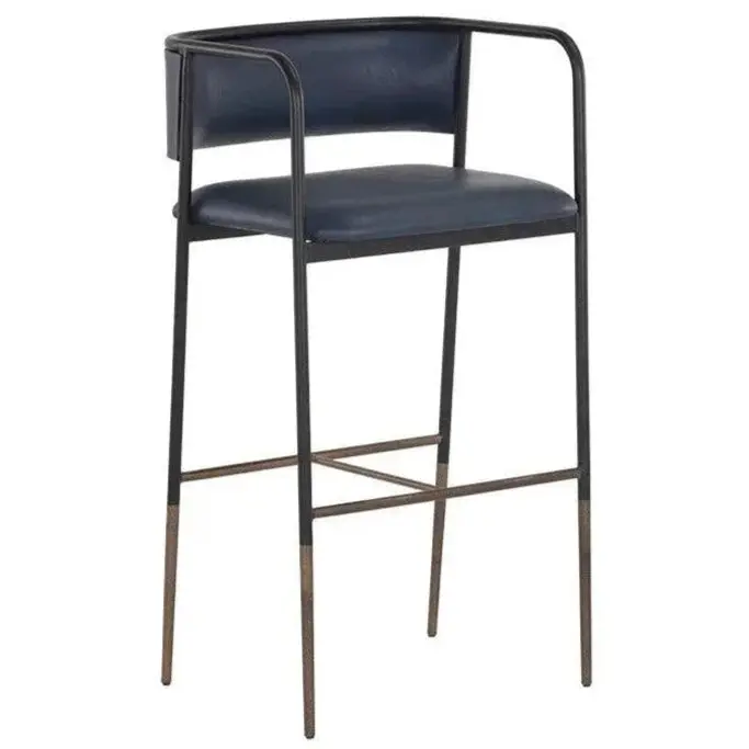 Brenan Faux Leather Barstool – Modern Counter Seating 1