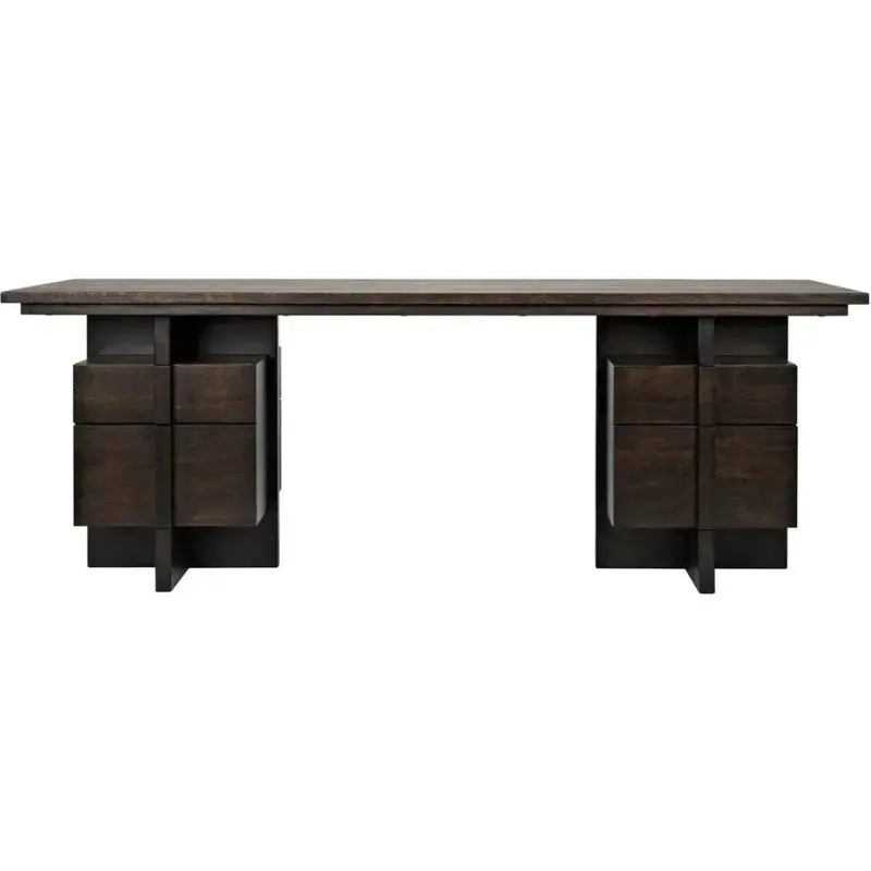 Bridge Ebony Walnut Executive Desk With Unique Drawers 1