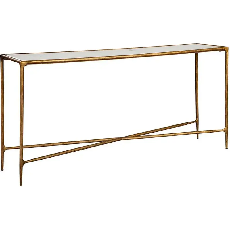 Bronson Sofa Table With Marble-Topped Surface And Slim Profile 1