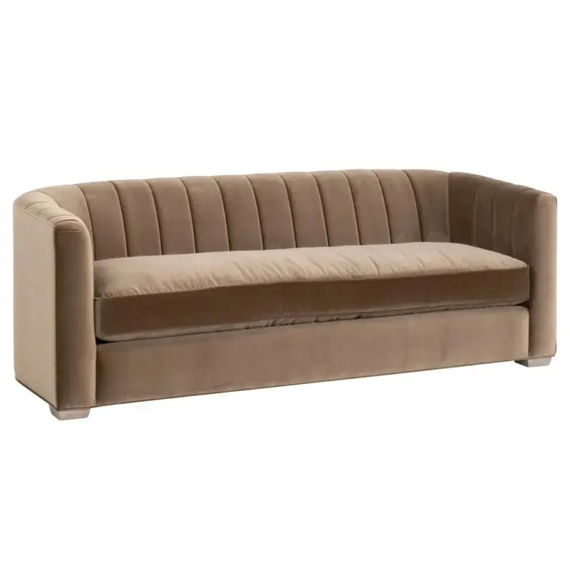 Bronx Channel-Tufted Velvet Living Room Sofa 1