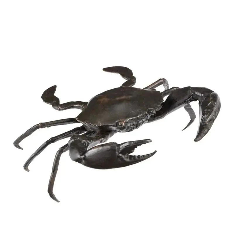 Bronze Crab Sculpture With Dark Brown Polished Finish 1