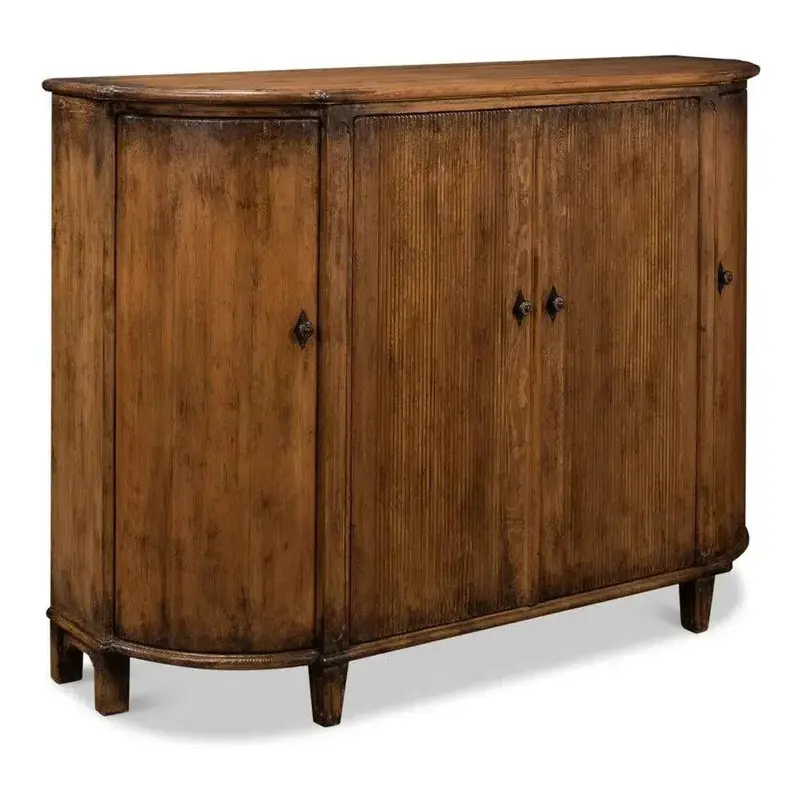 Brooks Demilune Brown Wood Sideboard With Elegant Curve 1