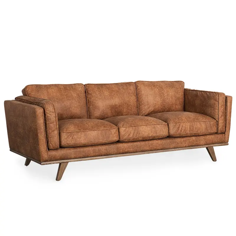 Brooks Faux Leather Three-Seater Sofa – Affordable Luxury Look 1