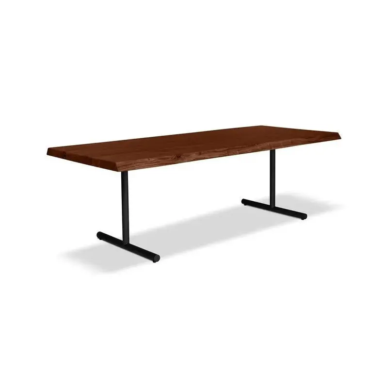 Brooks Rectangular Dining Table With T-Base – Solid Wood Modern Design 1