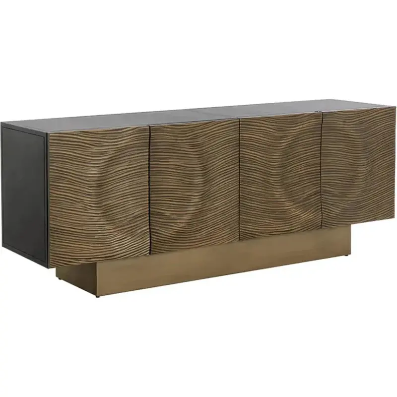 Brown Aluminum Dharkan Sideboard With Industrial Flair 1