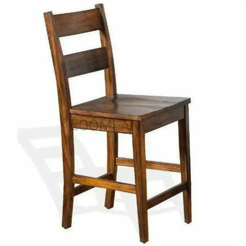 Brown Ladderback Counter Stools – 24-Inch Height, Solid Wood Construction (Set Of 2) 1
