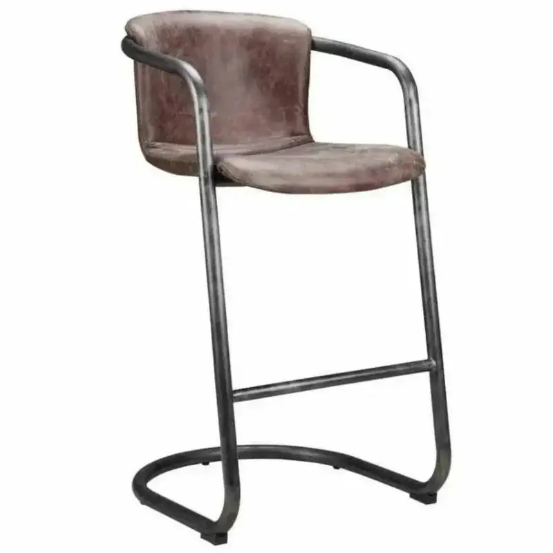 Brown Leather Barstools (Set Of 2) 1