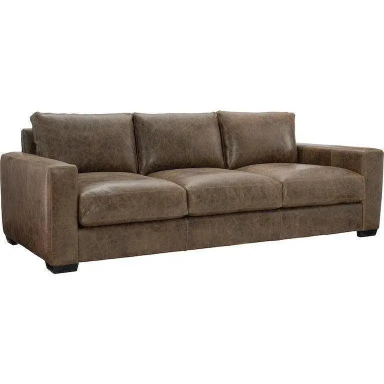Brown Leather Sofa – Handcrafted In Alabama, Usa 1