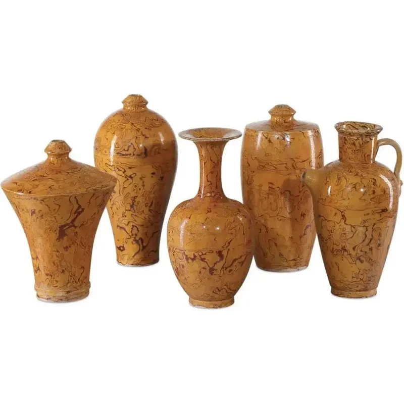 Brown Porcelain Vase Set – Romulus Collection (5-Piece) 1