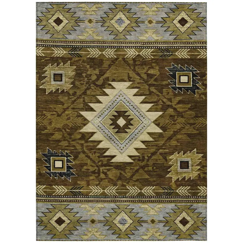 Brown Washable Indoor-Outdoor Area Rug By Jaelas 1