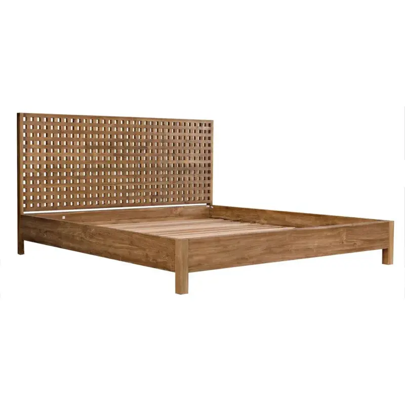 Brown Wood Quinnton Platform Bed – Solid Timber Construction 1