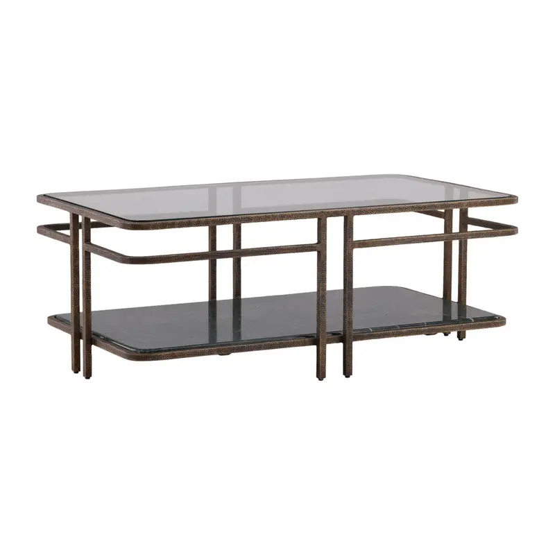 Buckroe Iron-Framed Rectangular Coffee Table 1