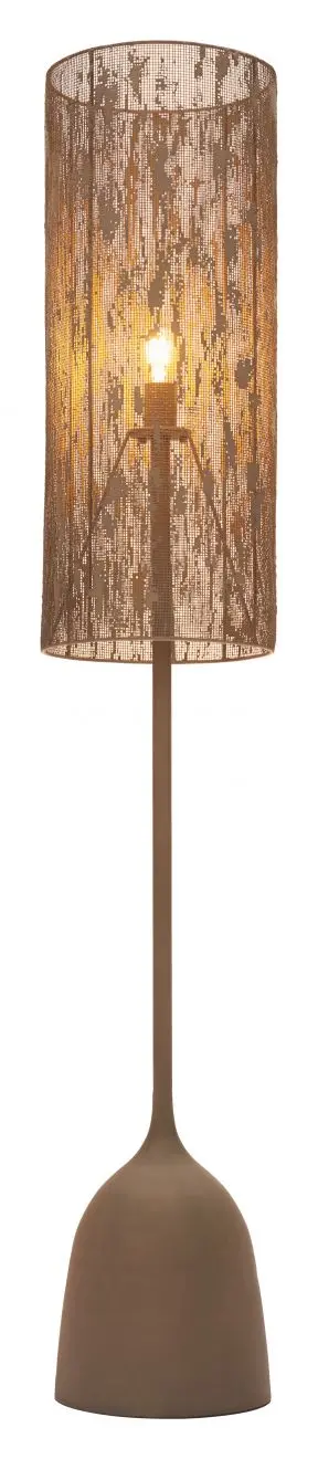 Buff Industrial-Style Brown Floor Lamp 1