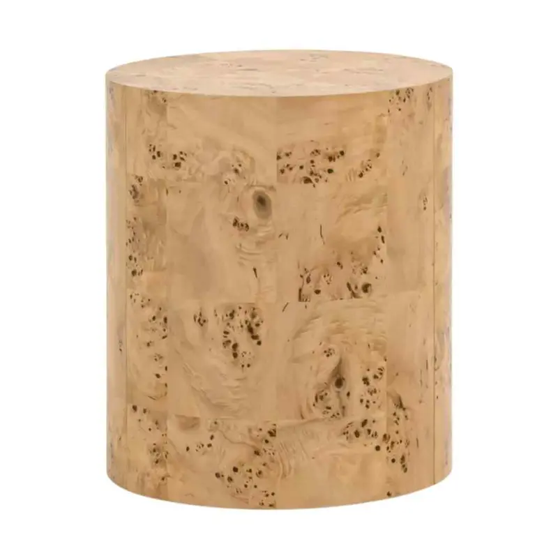 Burl Accent Table – Round Solid Wood Side Table 1