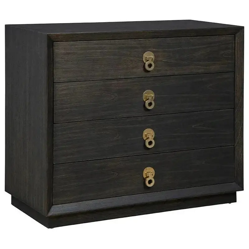 Buxton Stylish Wooden Chest With Smooth Drawers And Contoured Edges 1