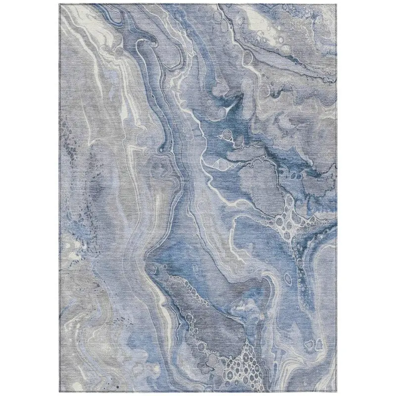 Caelara Blue Indoor-Outdoor Rug – Calming Hue, Durable & Machine Washable 2