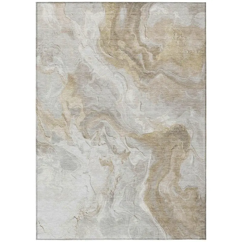 Caelaris Ivory Washable Area Rug – Elegant Indoor/Outdoor Floor Mat 2