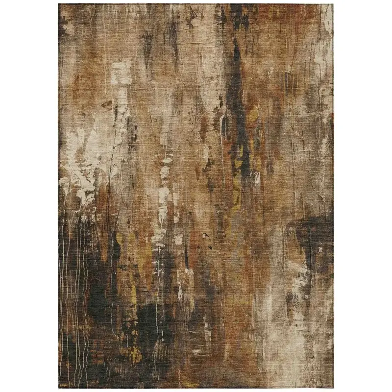 Caelion Brown Indoor-Outdoor Rug – Textured Washable Area Rug For High-Traffic Areas 2