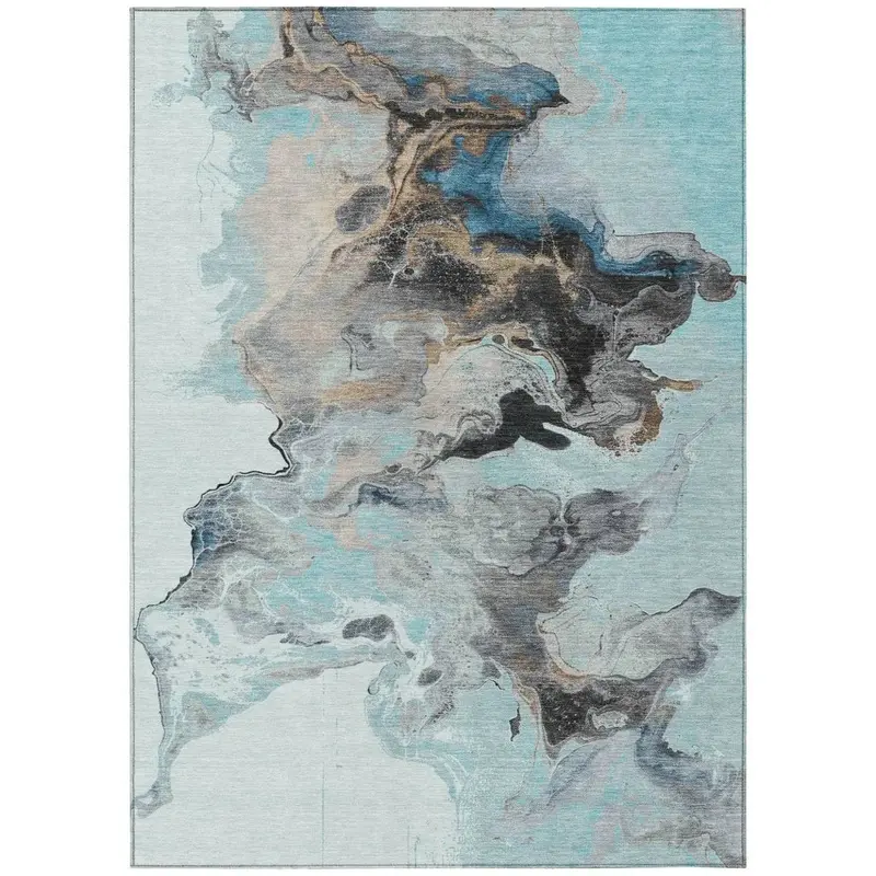 Caelora Teal Outdoor Rug – Uv-Resistant & Machine Washable 2