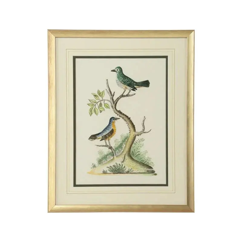 Cain Birds Art Print In Gold-Wood Frame