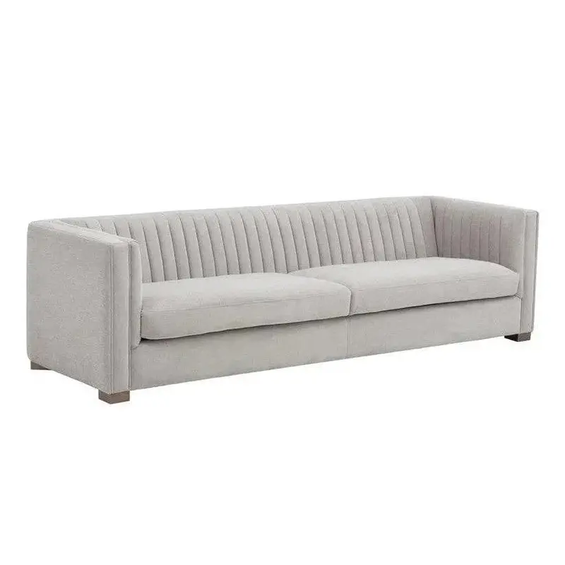 Caitlin Modern Sofa With Silver-Brass Accented Legs 1