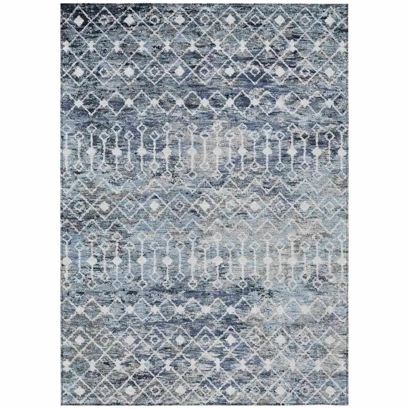 Calandria Blue Outdoor Area Rug – Textured Washable Indoor-Outdoor Design 2