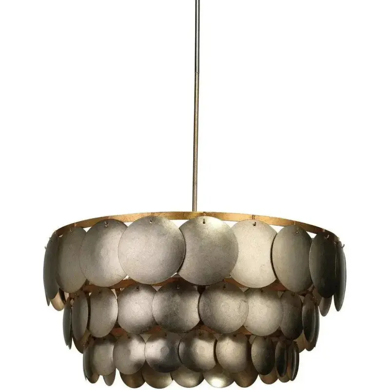 Calypso Three-Tier Champagne Iron Chandelier 1